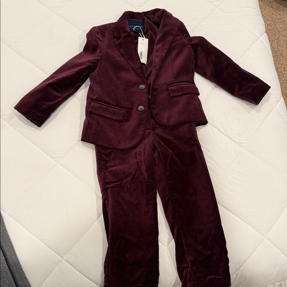 Janie and Jack Burgundy Kids Matching Set